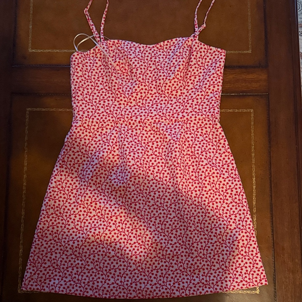 French Connection Pink & White Floral-Print Mini Dress